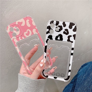 เคสโทรศัพท์มือถือแบบนิ่ม TPU ใส กันกระแทก ลายเสือดาว พร้อมช่องใส่บัตร สําหรับ Vivo Y20 Case Vivo Y17 Y11 Y12 Y15 Y21S Y33S Y12a Y12S Y21