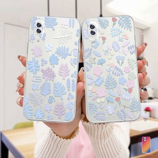 เคสใส VIVO Y12S Y12 Y20 Y15S Y91C Y21 2021 Y21A Y21T Y30 Y21S Y20S Y12i Y01 Y91 Y30i Y93 Y95 Y15 Y17 Y50 Y53S Y51 2020 Y51A Y33T Y10 Y33S Y1S Y11 Y31 Y20i Y91i Y90 Y51S Y12A Y33 Y11S Y30G Y12G Y20A Y20G Y21E ลายดอกไม้ สําหรับ เคสโทรศัพท์