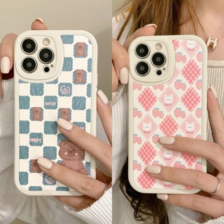 เคสโทรศัพท์มือถือ แบบนิ่ม ลายหมี และกระต่าย ตาโต สําหรับ VIVO V23 V23E V15 V11i V11 V9 Youth V5 V5S S1 Pro Y91 Y93 Y95 Y91i Y91C Y1S Y19 5G 4G