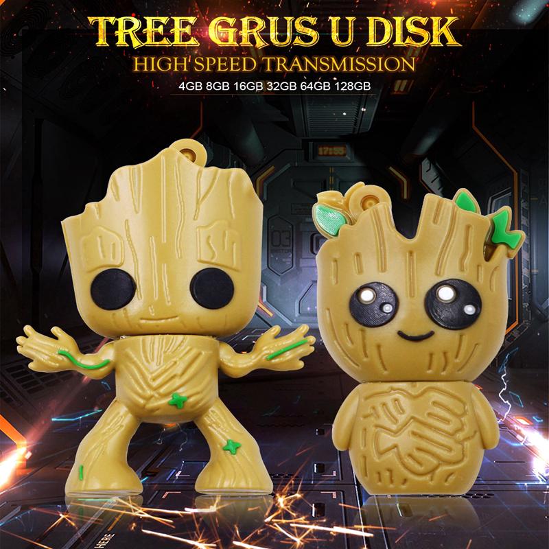 แฟลชไดรฟ์รูปการ์ตูน Marvel Groot สร้างสรรค์ USB 3.0 16 G 32G 64G