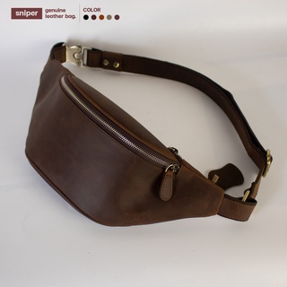 กระเป๋าคาดอก กระเป๋าคาดเอว หนังวัวเเท้ Crossbody Bag : Real Leather