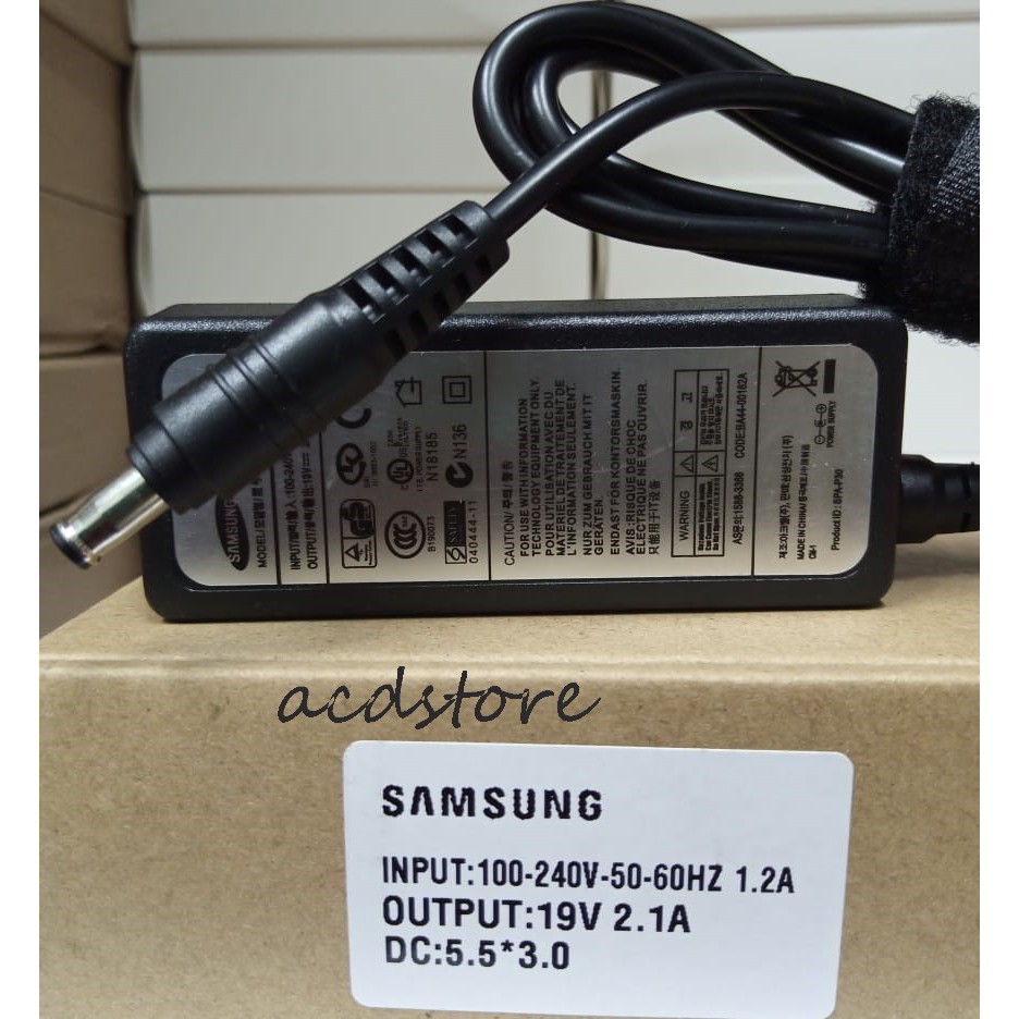 SAMSUNG ที่ชาร์จแล็ปท็อป ADAPTER NC108 NC108P N100 N148 N128 19V 2.1A 5.5*3.0 มม.