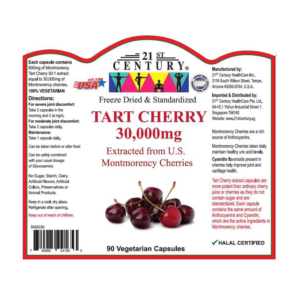 Vyke 21st Century Tart Cherry 30,000Mg Eq. To 120 Cherries Per Capsule