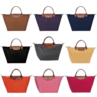 🎀 (สด-ผ่อน) กระเป๋า Longchamp size M Short ไม่ปักม้า ฝาน้ำตาล M หูสั้น M short