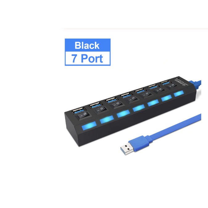 USB Hub 3.0 USB Splitter Multi USB 2.0 Hub Multiple 7/4 Port Hab Splitters With Power Adapter Comput