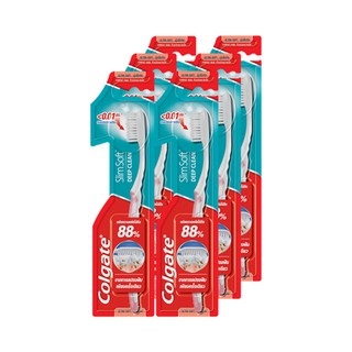 💥โปรสุดพิเศษ!!!💥 คอลเกต แปรงสีฟัน รุ่นสลิมซอฟท์ ดีพ คลีน แพ็ค 6 ด้าม Colgate Toothbrush Slim Soft Deep Clean x 6