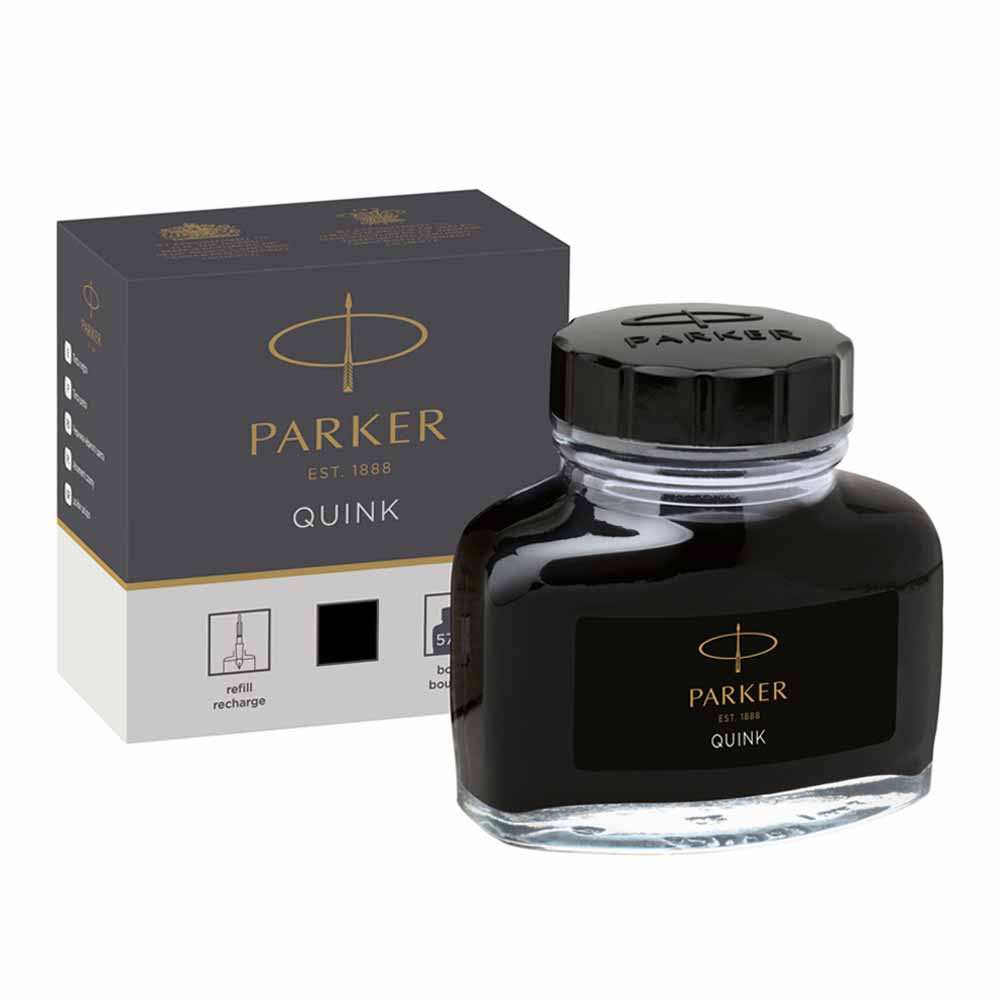 Parker Quink ขวดหมึกเติมสําหรับปากกาหมึกซึมสีดํา
