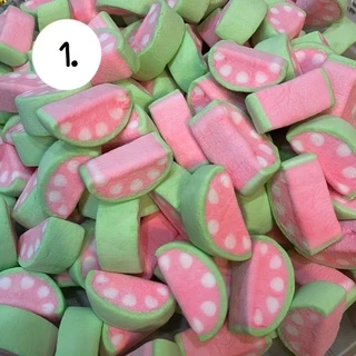 🍡🍡มาร์ชแมลโล่ เกรดพรีเมี่ยม หวานน้อย🍡🍡 ขนาด 100 กรัม รสผลไม้ แต่ละแบบคนละรสชาติ อร่อยมากค่ะเด็กๆชอบ