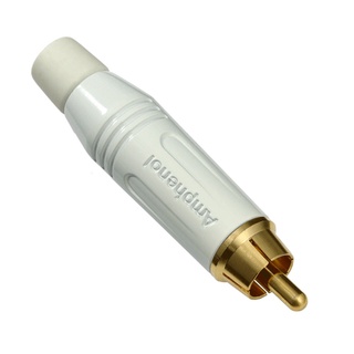 Amphenol ACPR-WHT RCA Male Plug Cable, White Color ตัวผู้สีขาว