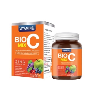 BIO C MIX Plus Vitamin Alpha+Zinc ไบโอซี มิกซ์ พลัส (30เม็ด)