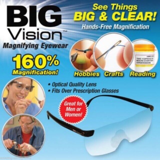 [ งานแท้]แว่นตาขยายไร้มือจับ Big vision 160%