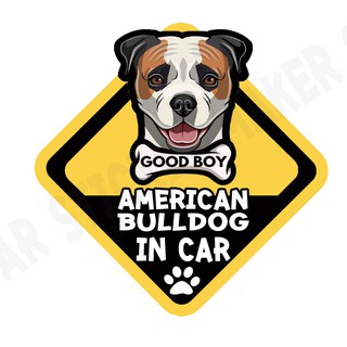 สติกเกอร์ติดรถ สติ๊กเกอร์ติดรถยนต์ สติกเกอร์หมา American Bulldog dog DGA9