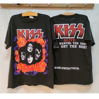 เสื้อยืดคอกลม[ KISS ] ALIVE WORLDWIDE TOUR  Made in USA เสื้่อวง เสื้อทัวร์ วินเทจ papamama vintageS-4XL