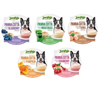 Jerhigh Panna Cotta ขนาด 70 กรัม อาหารควบคุมเฉพาะสำหรับสุนัขอายุ 1 ปีขึ้นไป มี 5 รสชาติ จำนวน 1 ถ้วย