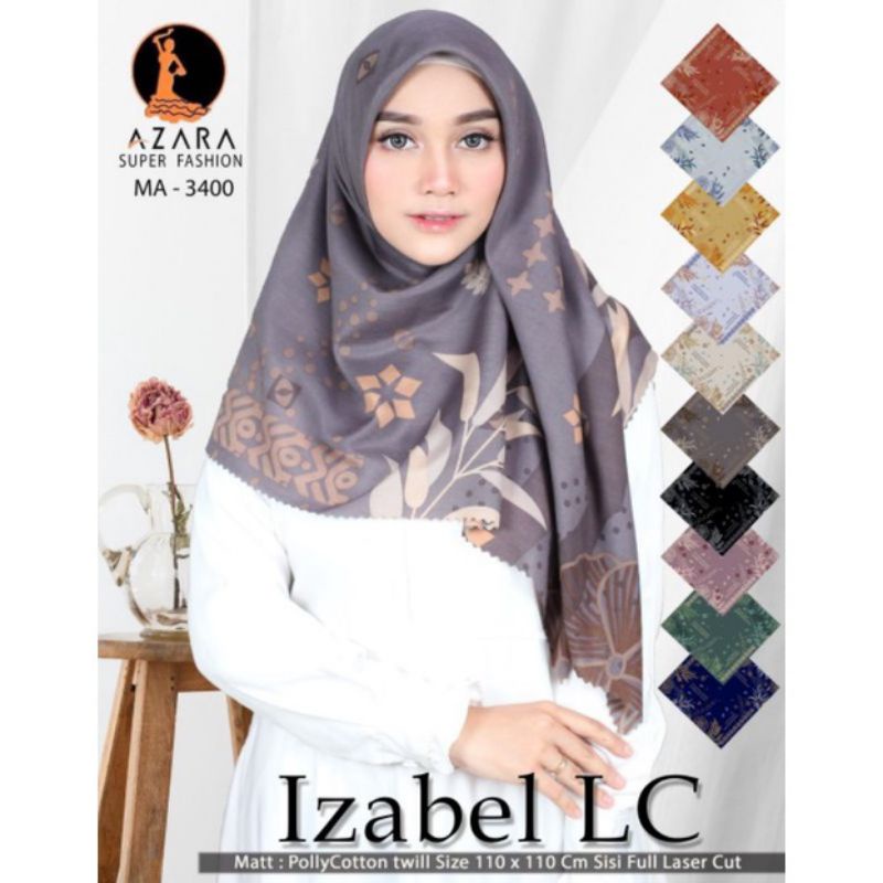 Azara Scraf Laser cut Motif Hijab Osara Square Hijab RETAIL และ WHOLESALE