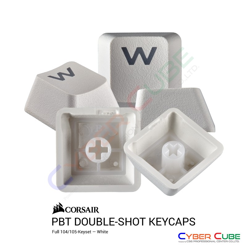CORSAIR PBT DOUBLE-SHOT KEYCAPS Full 104/105-Keyset — White ปุ่มกดคีย์บอร์ด สีขาว ( ของแท้ศูนย์ Engine ) #8