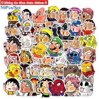 ❉ Hitting the Glass Series 01 Funny Cartoon Character สติ๊กเกอร์ ❉ 50Pcs/Set DIY Fashion Mixed Doodle Decals สติ๊กเกอร์