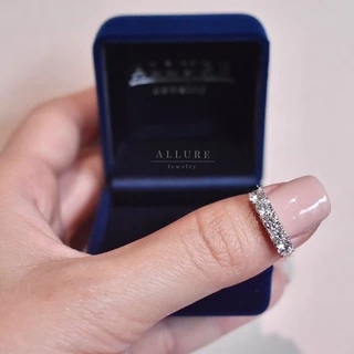 แหวนเงินแท้925 ชุบเคลือบทองคำขาว ประดับเพชร CZ Swiss Diamond เกรดพรีเมียม [ AVA - Allure Jewelry ] ✨