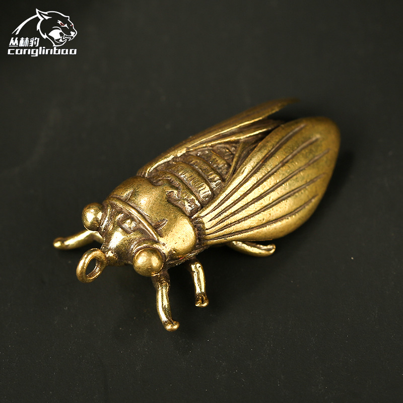Bronze เบ็ดเตล็ดคอลเลกชันของ Archaize ทองเหลืองเก่า Mini Cicada Cicada Acculate Widgets นั่น Feng Sh