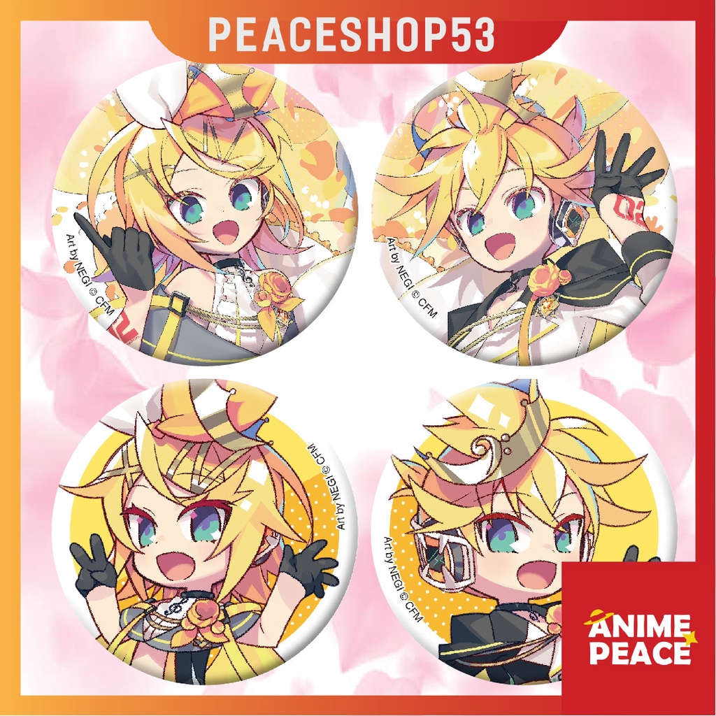 Kagamine Rin Kagamine Badge Len Hatsune Miku Vocaloid Glitter Vocaloid Badge Ver 7 HH54
