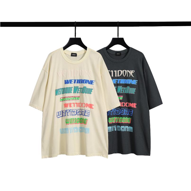 [พร้อมส่ง] ใหม่ Welldone เสื้อยืดแขนสั้นลําลอง ผ้าฝ้าย ทรงหลวม พิมพ์ลาย คุณภาพสูง แฟชั่นสําหรับผู้ชาย และผู้หญิงS-5