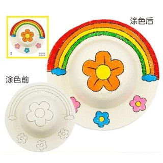 DIYหมวกฟางระบายสี ระบายสีศิลปะเด็ก Hat Painting