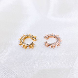 ต่างหู Ear Cuff ❤ พร้อมส่ง ❤ คริสตัลประดับมุกแฟชั่นเกาหลี