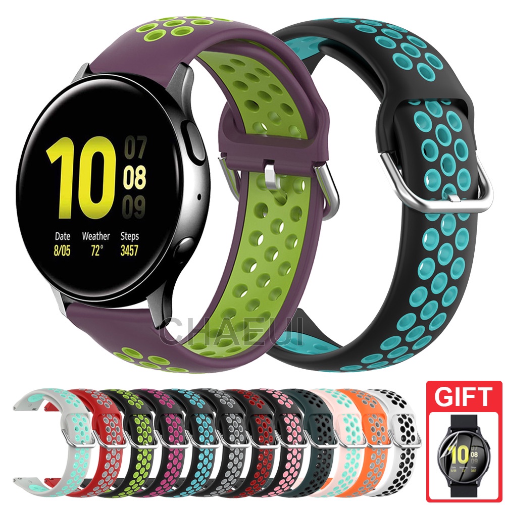 สายนาฬิกาข้อมือซิลิโคน แบบเปลี่ยน สําหรับ Galaxy Watch Active 2 40mm 44mm