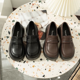 ส้นหนาสไตล์อังกฤษรองเท้าหนังขนาดเล็กแบน jk เครื่องแบบรองเท้าเดียวนักเรียน loafers ผู้หญิง plus กำมะหยี่