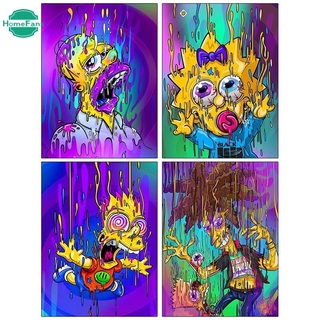 【PM】ภาพจิตรกรรมปักครอสติสลาย Simpsons 3D ติดประดับเพชร DIY สําหรับตกแต่งบ้าน 30x40ซม.