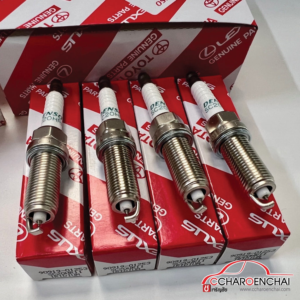 หัวเทียน Toyota เบอร์ 90919-01253 สำหรับToyota Altis 1.6/1.8 vvti Dual 2010-2018 SC20HR11 1ชุด 4 หัว