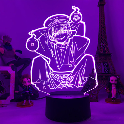 โคมไฟตั้งโต๊ะ LED อะคริลิค รูปอนิเมะฮานาโกะคุง 3D พร้อมรีโมต USB สําหรับตกแต่งบ้าน