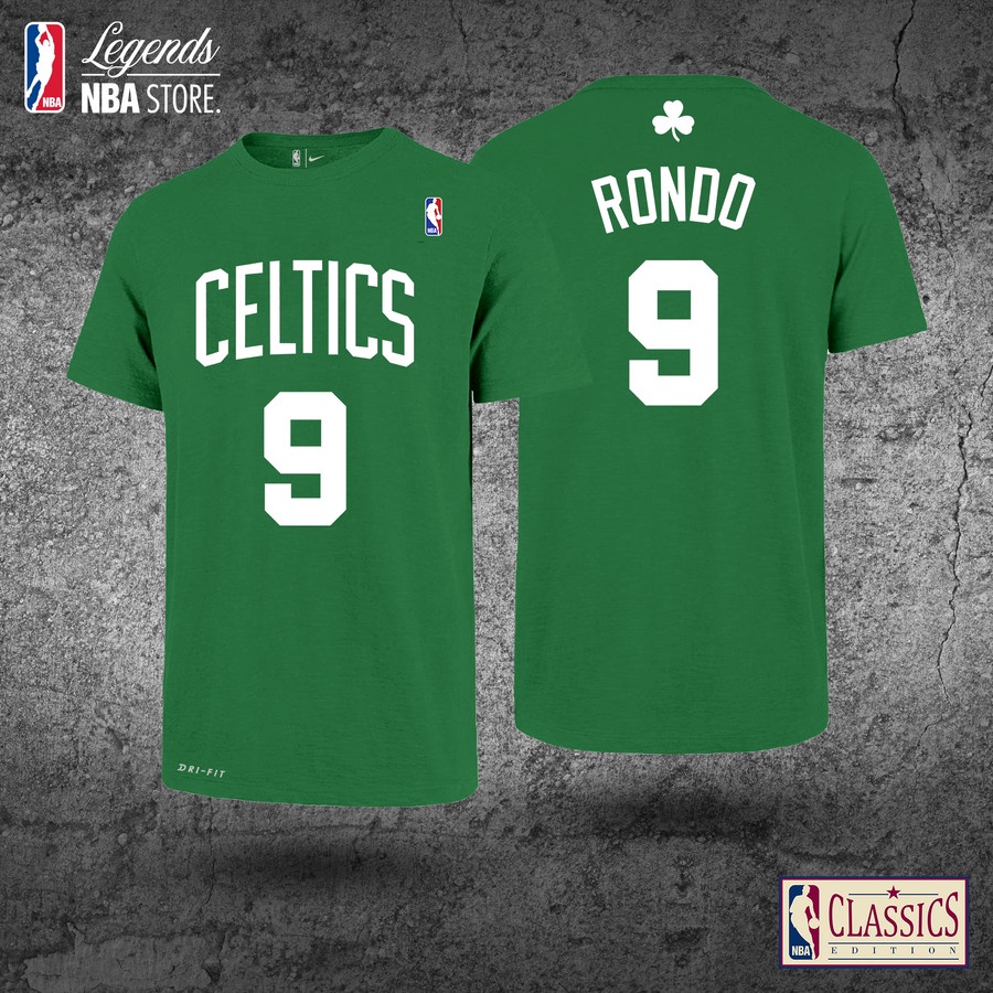 เสื้อบาสเก็ตบอลผู้ชายและผู้หญิง NBA เสื้อยืดบาสเก็ตบอล Classic Boston Celtics Rajon Rondo NBA เสื้อย