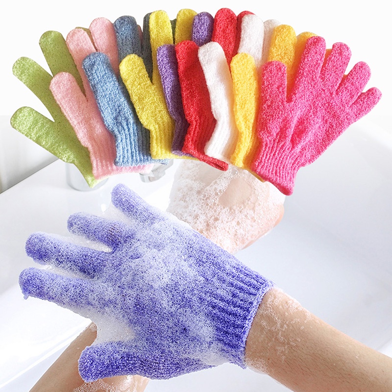 ผ้าขนหนูอาบน้ํา 1 ชิ้น ถุงมือขัดตัว สีลูกกวาด ทําความสะอาดผิว สปา