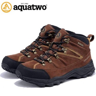 Aquatwo รองเท้าผู้ชาย Hiking Boots หนังแท้ สำหรับเดินป่า ปีนเขา รุ่นS943 (สีน้ำตาลเข้ม)