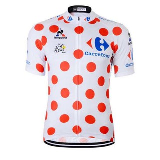 Tour de franceเสื้อปั่นจักรยานแขนสั้นเนื้อผ้ายืดหยุ่นระบายอากาศได้ดีแห้งเร็วมีสินค้าพร้อมส่งค่ะ