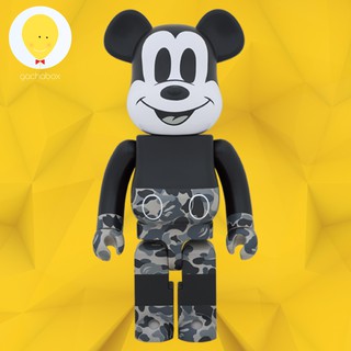 gachabox Bearbrick Mickey Mouse Bape Monotone 1000% แบร์บริค ของแท้ Be@rbrick พร้อมส่ง