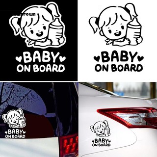 Rb_cartoon Baby On Board Little Girl สติ๊กเกอร์ติดหน้าต่างรถยนต์