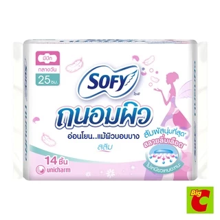 โซฟี ถนอมผิว ผ้าอนามัยแบบมีปีก ขนาด 25 ซม. แพ็ค 14 ชิ้น