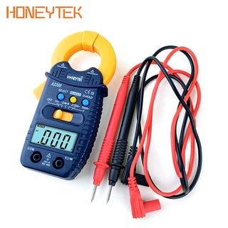 HONEYTEKA3399 Mini Multimeter Digital Clamp Meter AC Voltage Resistance Tester 200mV~600V 2A~200A Auto Range Clamp Multimeter Current