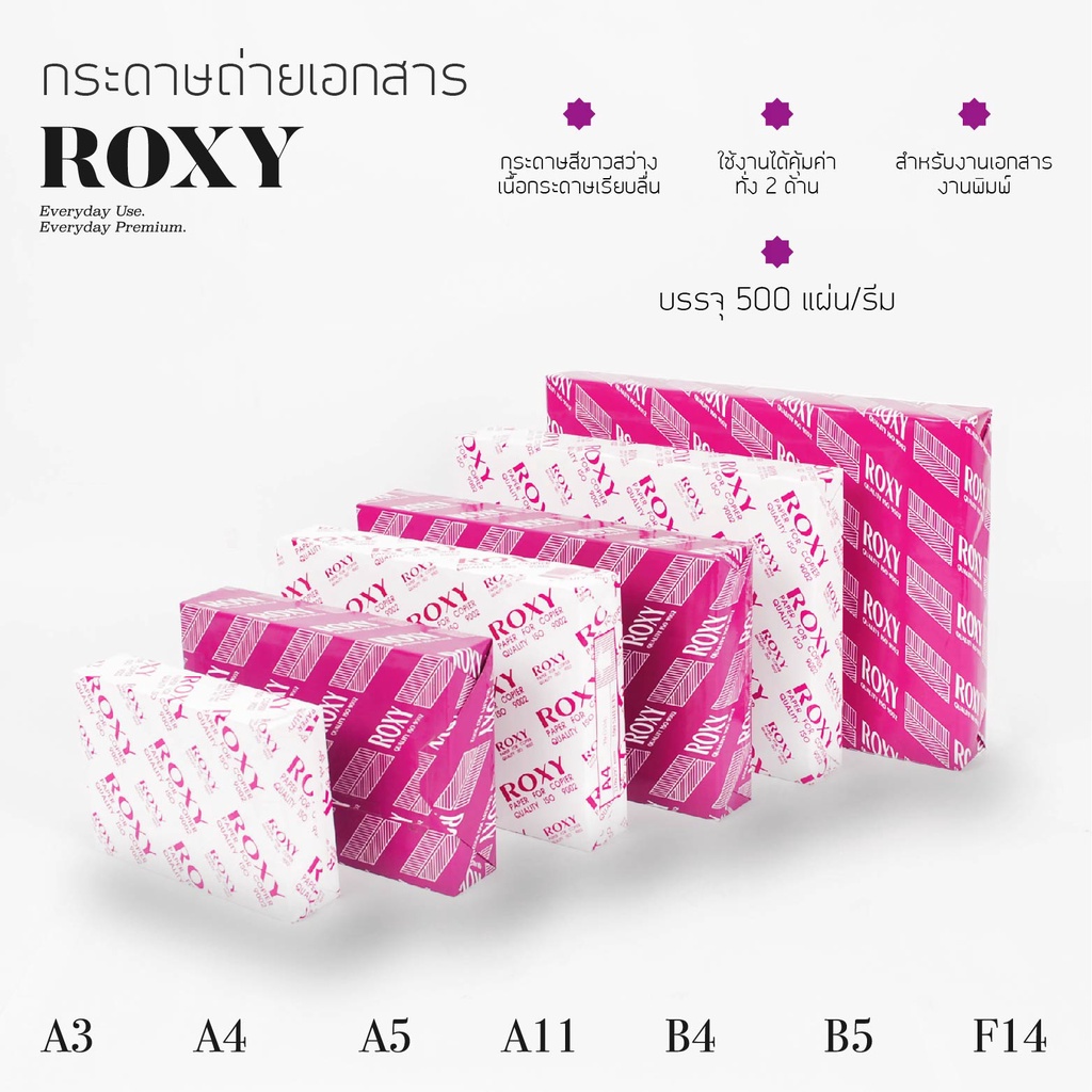 พร้อมส่ง!! ถ่ายเอกสาร LS (Letter) 80 แกรม 500แผ่น Roxy