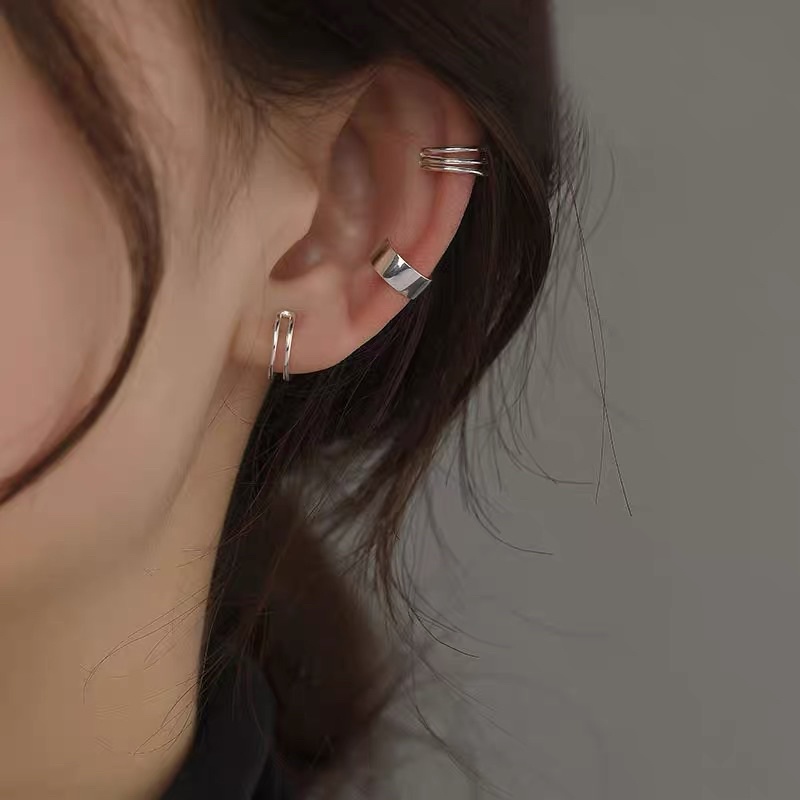 พร้อมส่งจากไทย (H30) Ear Cuff ต่างหูคลิปหนีบ เซ็ท 3 ชิ้น