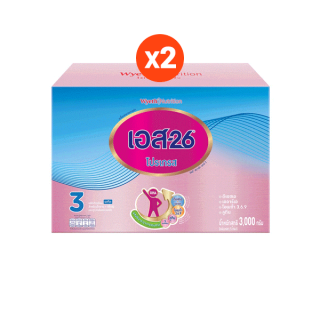 โปรโมชั่น : S-26 Progress 3000g นมผง เอส-26 โปรเกรส สูตร 3 ขนาด 3000 กรัม DHA 2 กล่อง