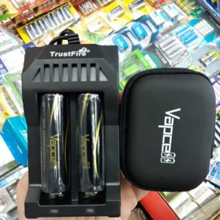ชุดชาร์จ Vapcell ดำ 2ก้อน +เครื่องชาร์จTrustfire