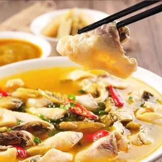 เครื่องปรุงรส ซุปปลาผักกาดดองหม้อไฟ(酸菜鱼调料）ขนาด220g ในซองมีเครื่องปรุงและผักกาดดอง ทำง่าย รสชาติหอมอร่อยระดับภัตตาคาร