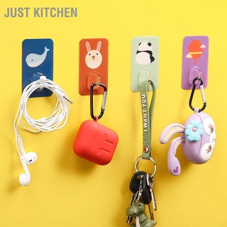 Just Kitchen Cute Cartoon Crystal Hook Kitchen Multi Purpose Punch Free Tableware Hanger Sticky Unmarked Waterproof Strong