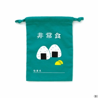 HIGHTIDE Retro-pop drawstring bag Size S - B (Onigiri)(HGB291-B)/ ถุงผ้าแบบเชือกหูรูด ขนาด S ลายข้าวปั้น แบรนด์ HIGHTIDE