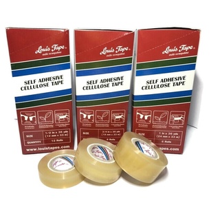 1 กล่อง เทปใส สก็อตเทปใส หลุยส์ Louis tape ยาว 36หลา แกน1นิ้วและ3 นิ้ว หน้า1/2 3/4 1นิ้ว