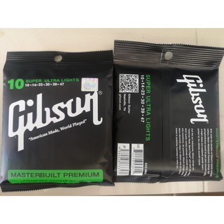 สายกีต้าโปร่งGibson เบอร์ 10 1ชุด มี6เส้น