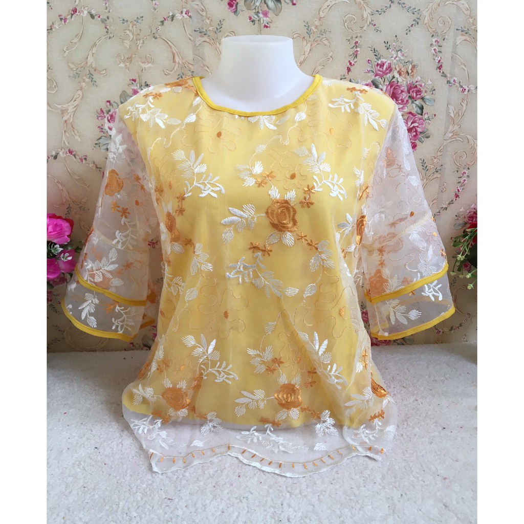 เสื้อลูกไม้ เสื้อสาวอวบ รุ่น4208